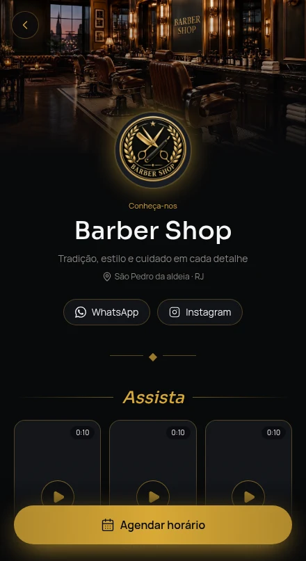 Exemplo de tela: Sua rede social no Agenda Salão